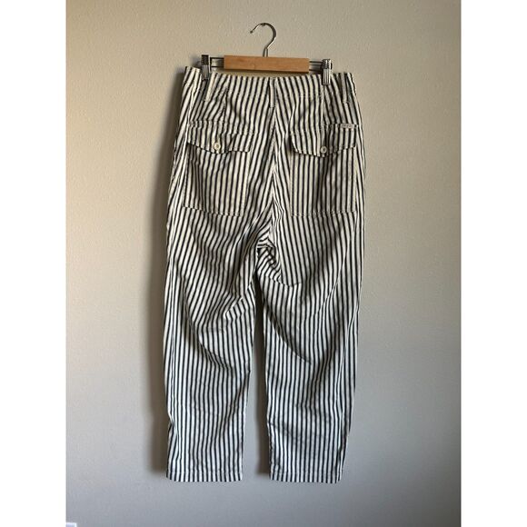 Brixton Women's Cut Vancouver Cropped Chino Navy/White Stripe Ankle Pant Size 28 - Picture 4 of 11